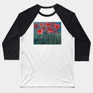 Abstract poppies Baseball T-Shirt